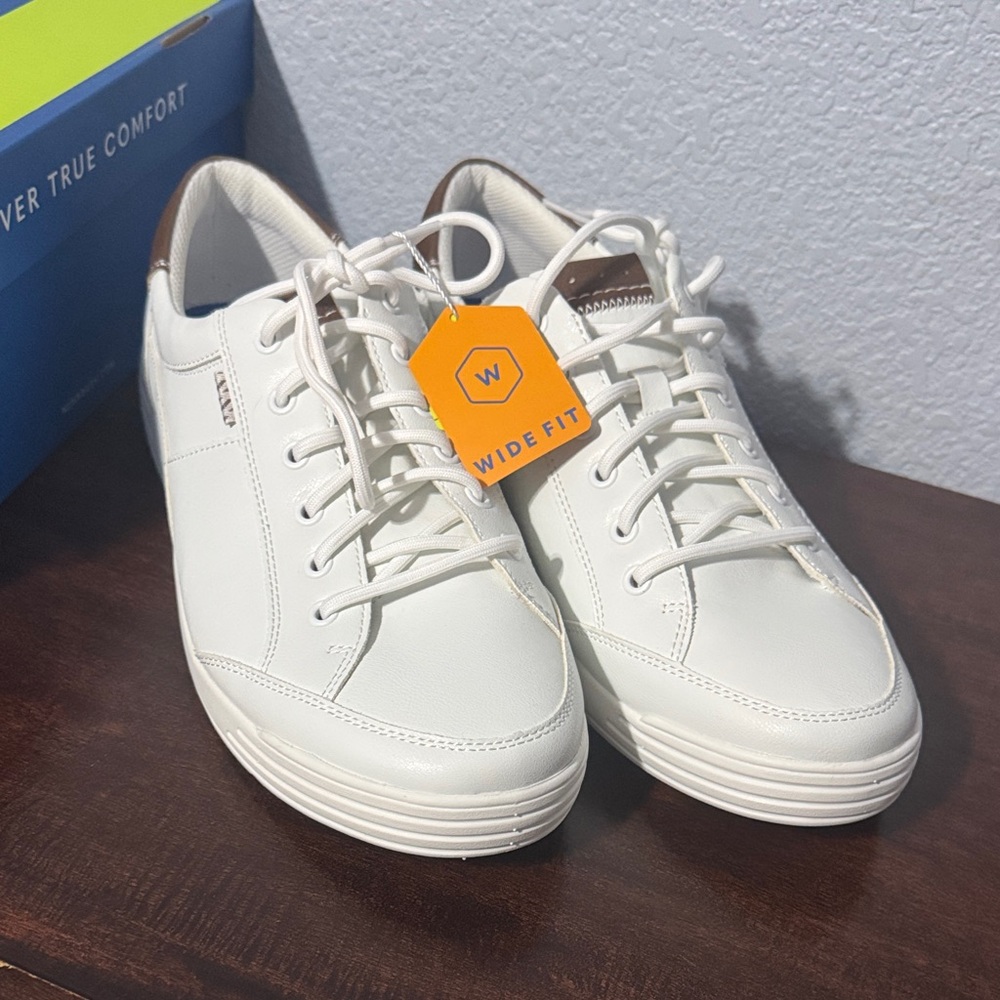 Nunn Bush White and Brown Sneakers